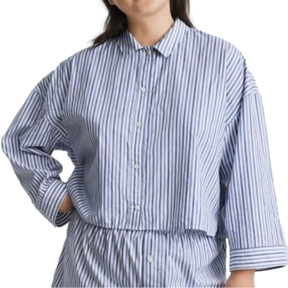 NWT Everlane The Woven PJ Top Boxy Cotton - Medium